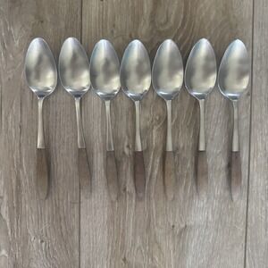 Vintage 7 Epic Wood Composite Handled Place Spoons 7" Forged Stainless Steel
